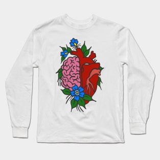 Traditional Style Heart & Brain Long Sleeve T-Shirt